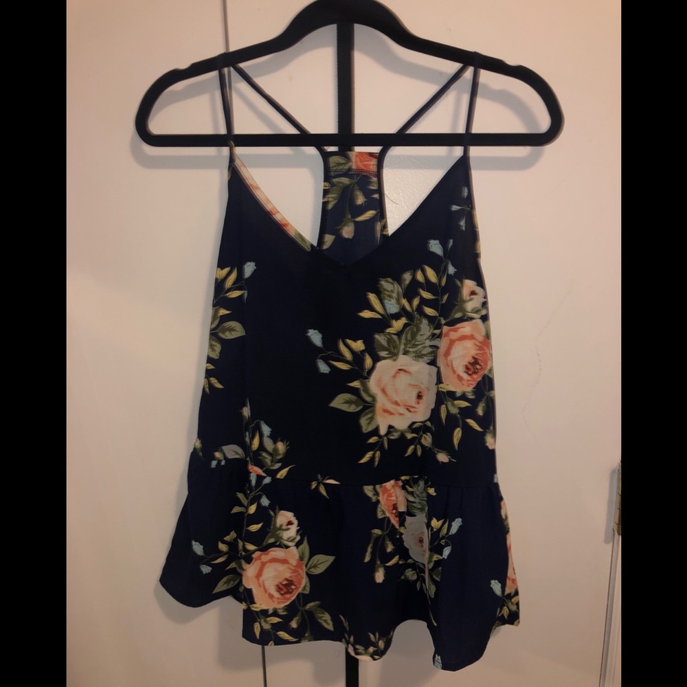 💚SheIN Floral Racerback Tank Size Large